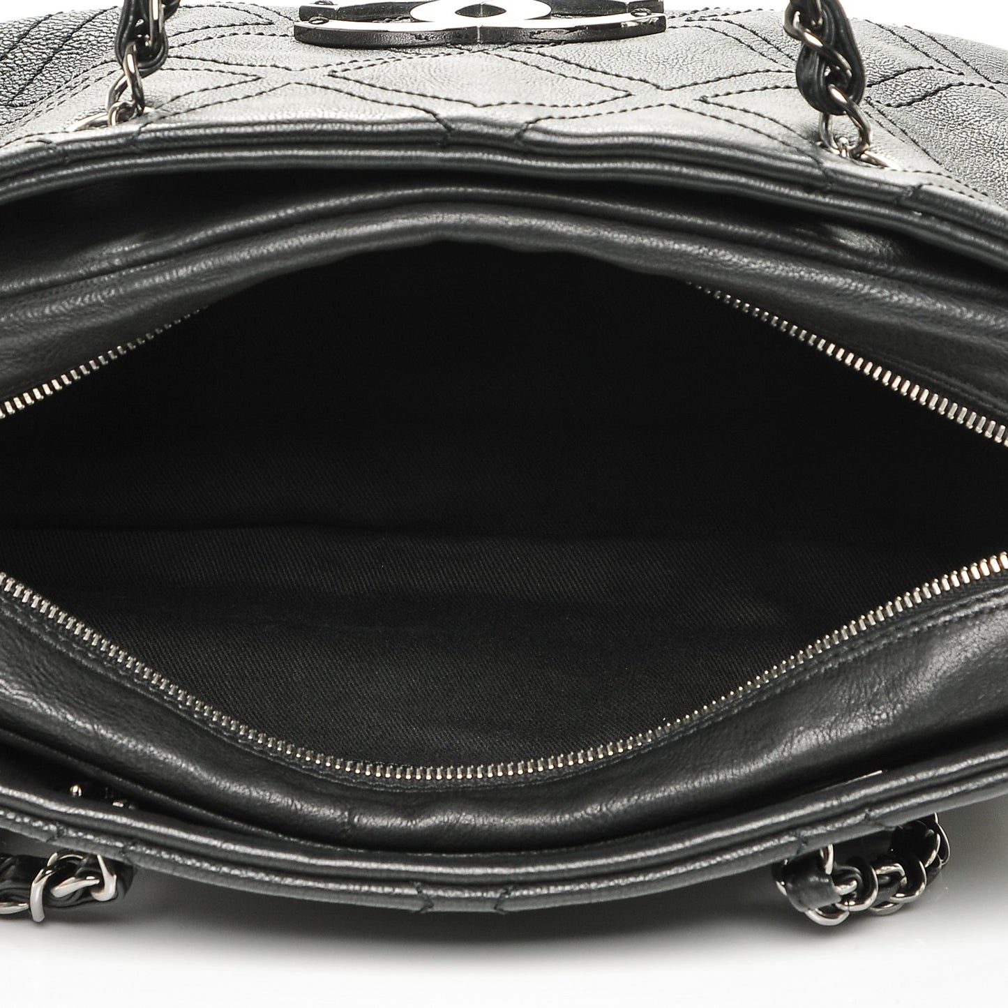 Calfskin Small Diamond Stitch Tote Black