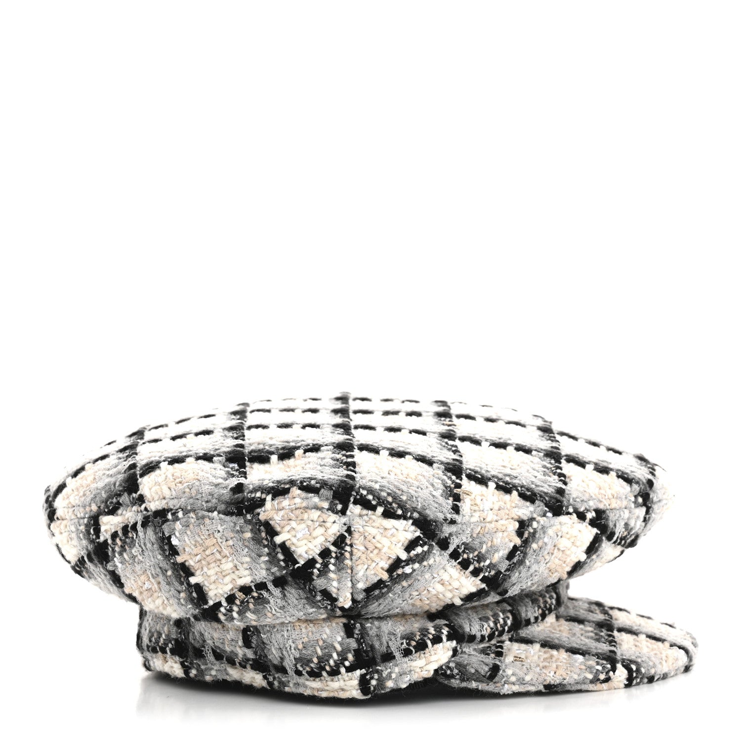 Chanel Cotton Tweed CC Beret S White Black Multicolor 5 of 11