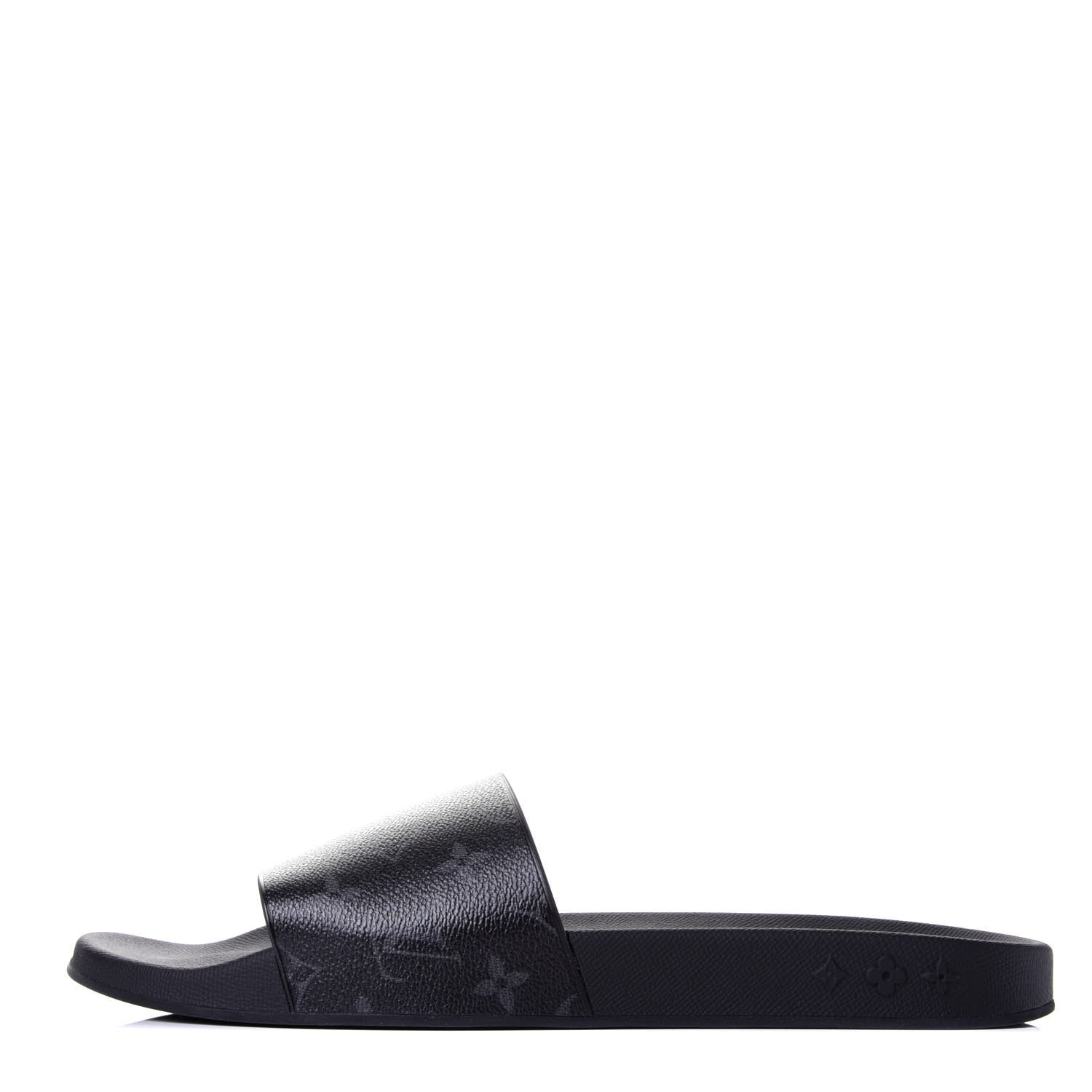 Louis Vuitton Rubber Monogram Eclipse Mens Waterfront Mules 12 Black 1 of 10