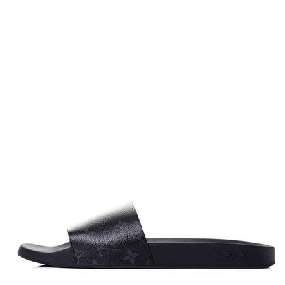 Louis Vuitton Rubber Monogram Eclipse Mens Waterfront Mules 12 Black 1 of 10