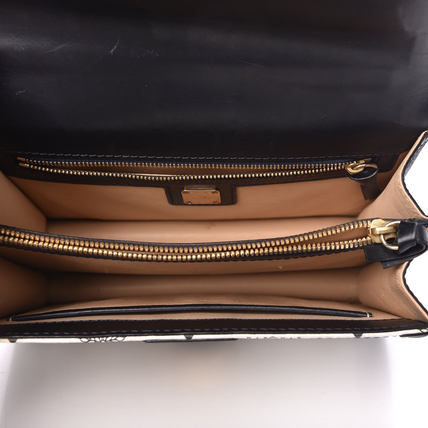 MCM Visetos Tracey Satchel Black White 5 of 8
