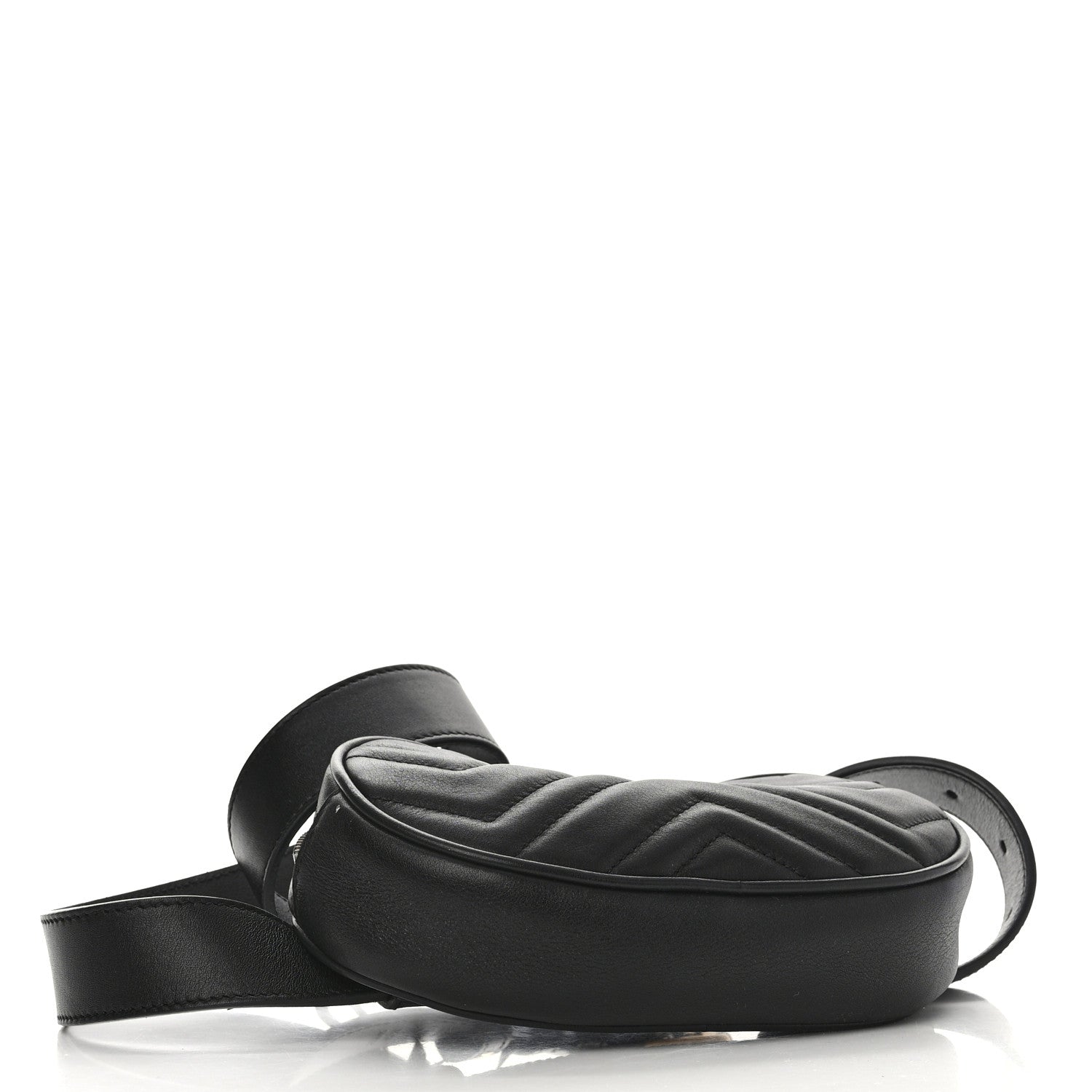 Gucci Calfskin Matelasse GG Marmont Belt Bag 75 30 Black 4 of 11