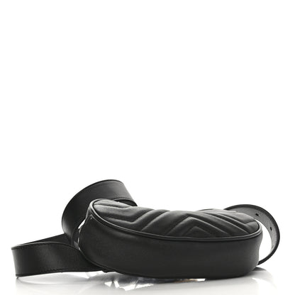 Gucci Calfskin Matelasse GG Marmont Belt Bag 75 30 Black 4 of 11