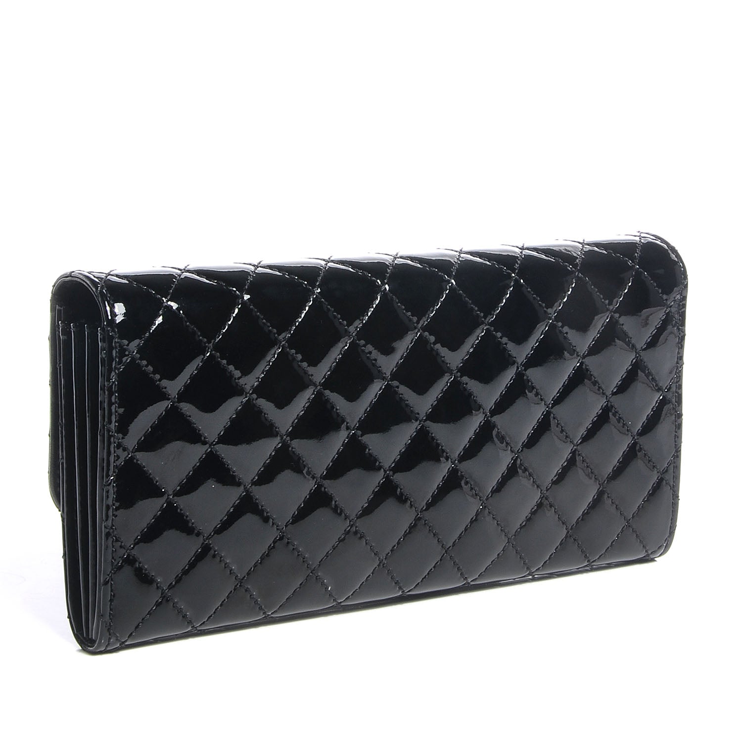 Chanel Patent Quilted Clutch Flap Black 3 of 8