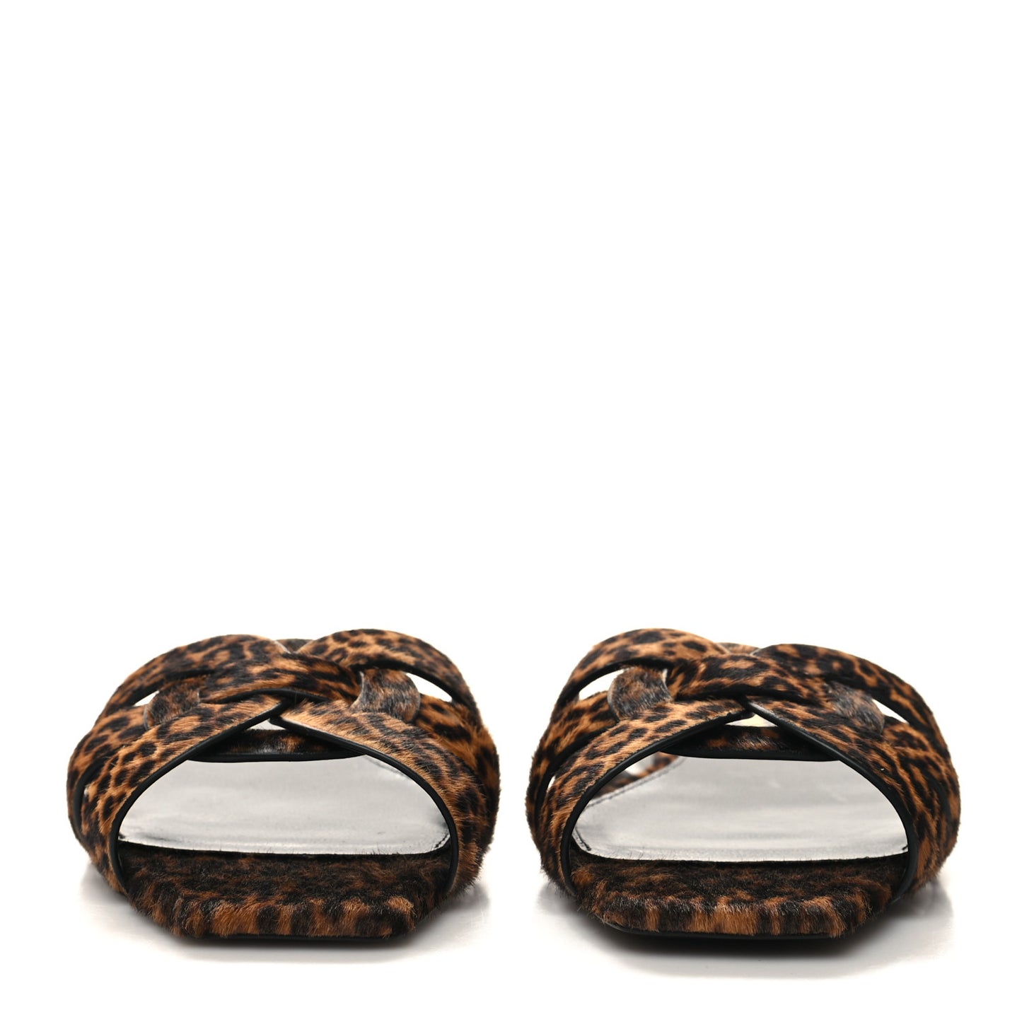Calf Hair Leopard Print Tribute 05 Slide Sandals 36 Manto Natural