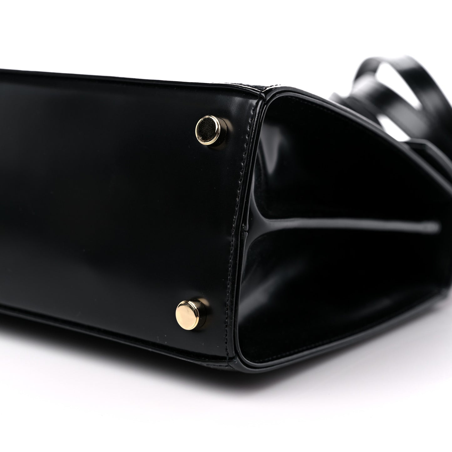 Brushed Off Calfskin Iconic Top Handle Bag Black