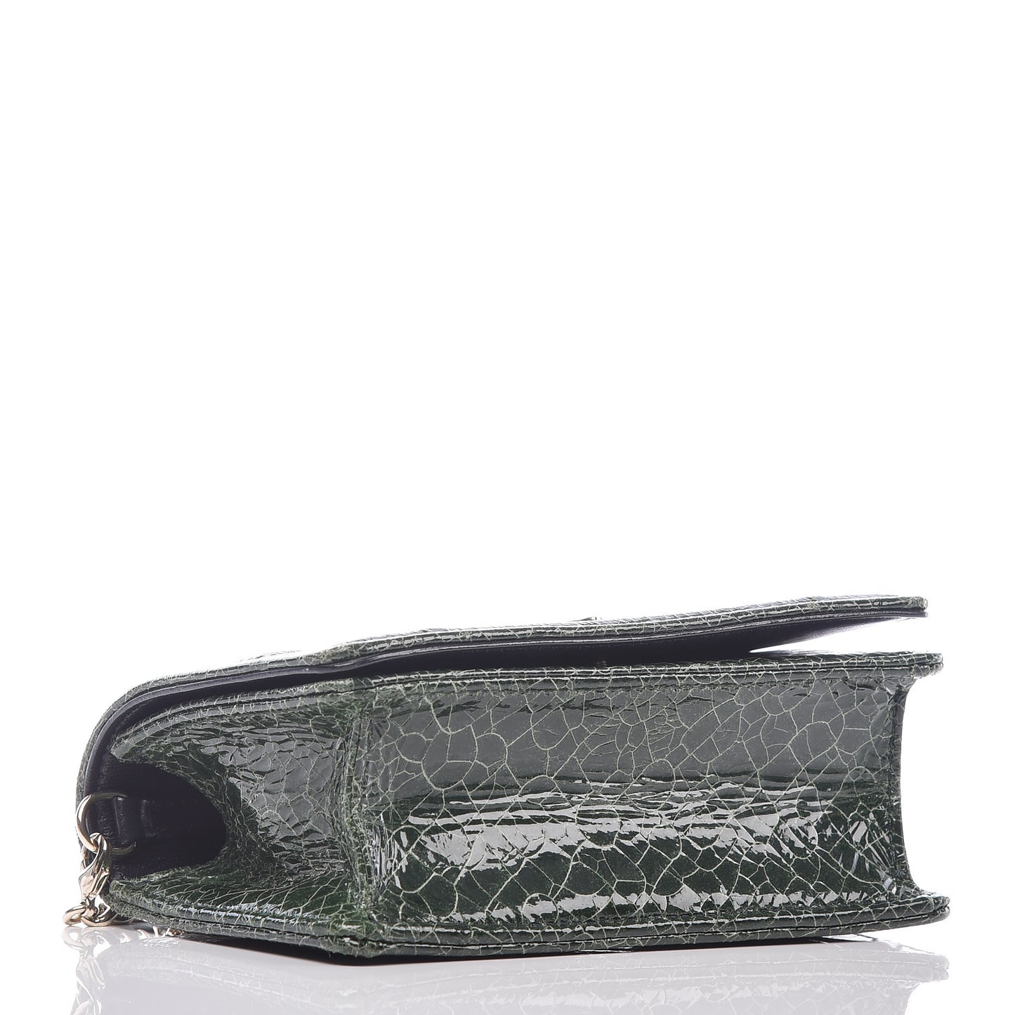 Ceramic Effect Deerskin Baby Diorama Flap Bag Green