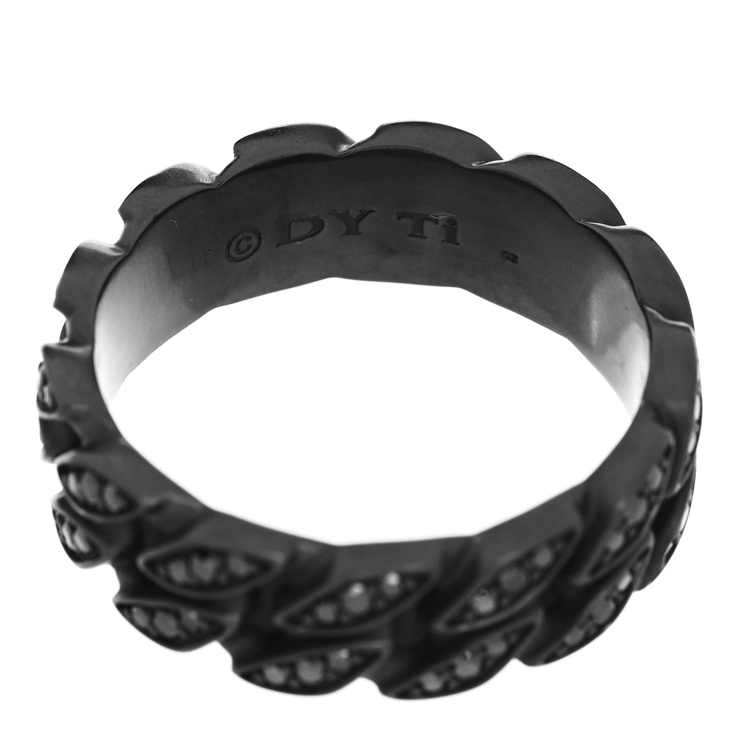 Titanium Black Diamond 8mm Curb Chain Ring 68 12.25