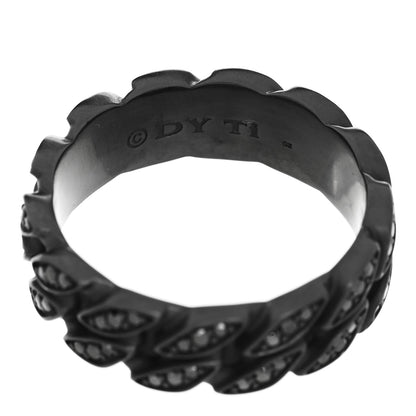 David Yurman Titanium Black Diamond 8mm Curb Chain Ring 68 12.25 4 of 4