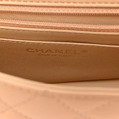 Chanel Lambskin Quilted Mini Rectangular Flap Beige 5 of 10