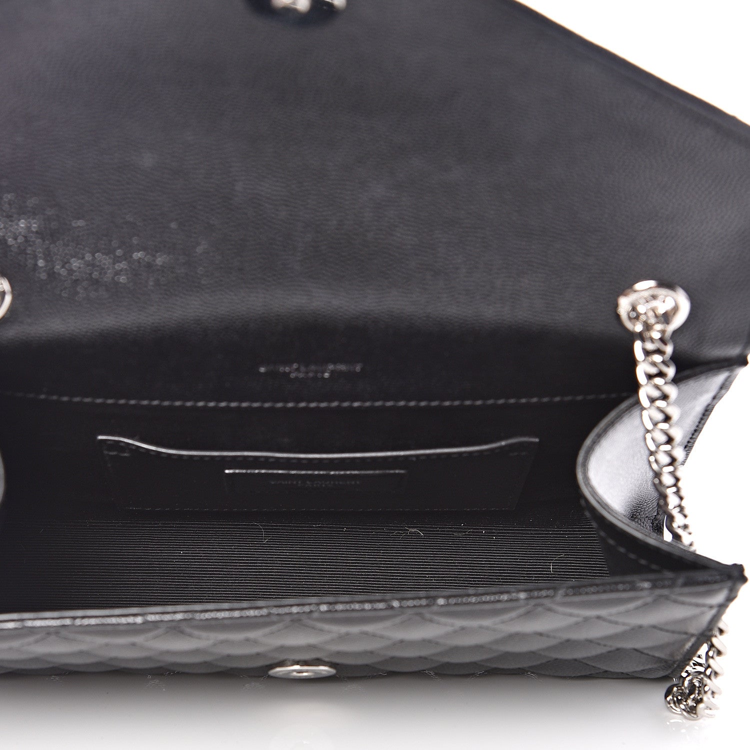Saint Laurent Grain De Poudre Textured Mixed Matelasse Triquilt Small Monogram Satchel Black 4 of 10