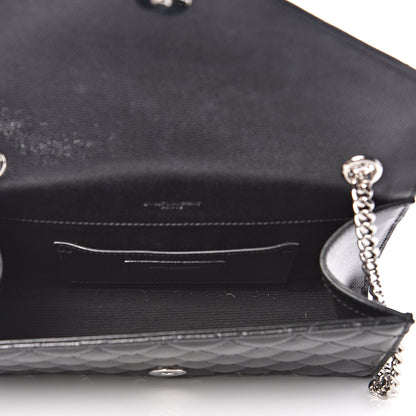 Saint Laurent Grain De Poudre Textured Mixed Matelasse Triquilt Small Monogram Satchel Black 4 of 10