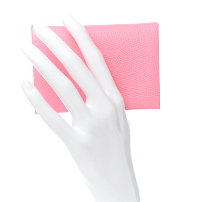Hermes Epsom Calvi Duo Card Case Rose Confetti 2 of 8