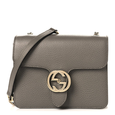 Dollar Calfskin Small Interlocking G Shoulder Bag Loess