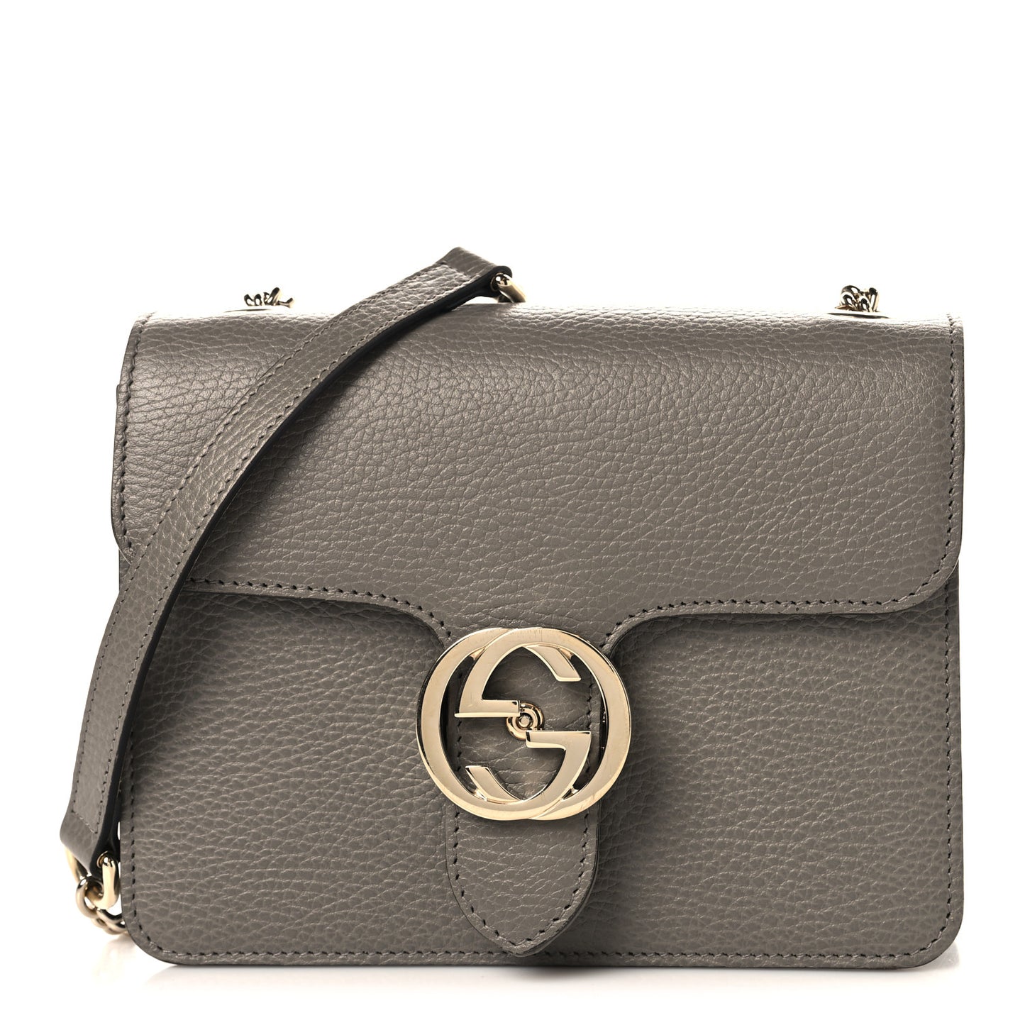 Dollar Calfskin Small Interlocking G Shoulder Bag Loess