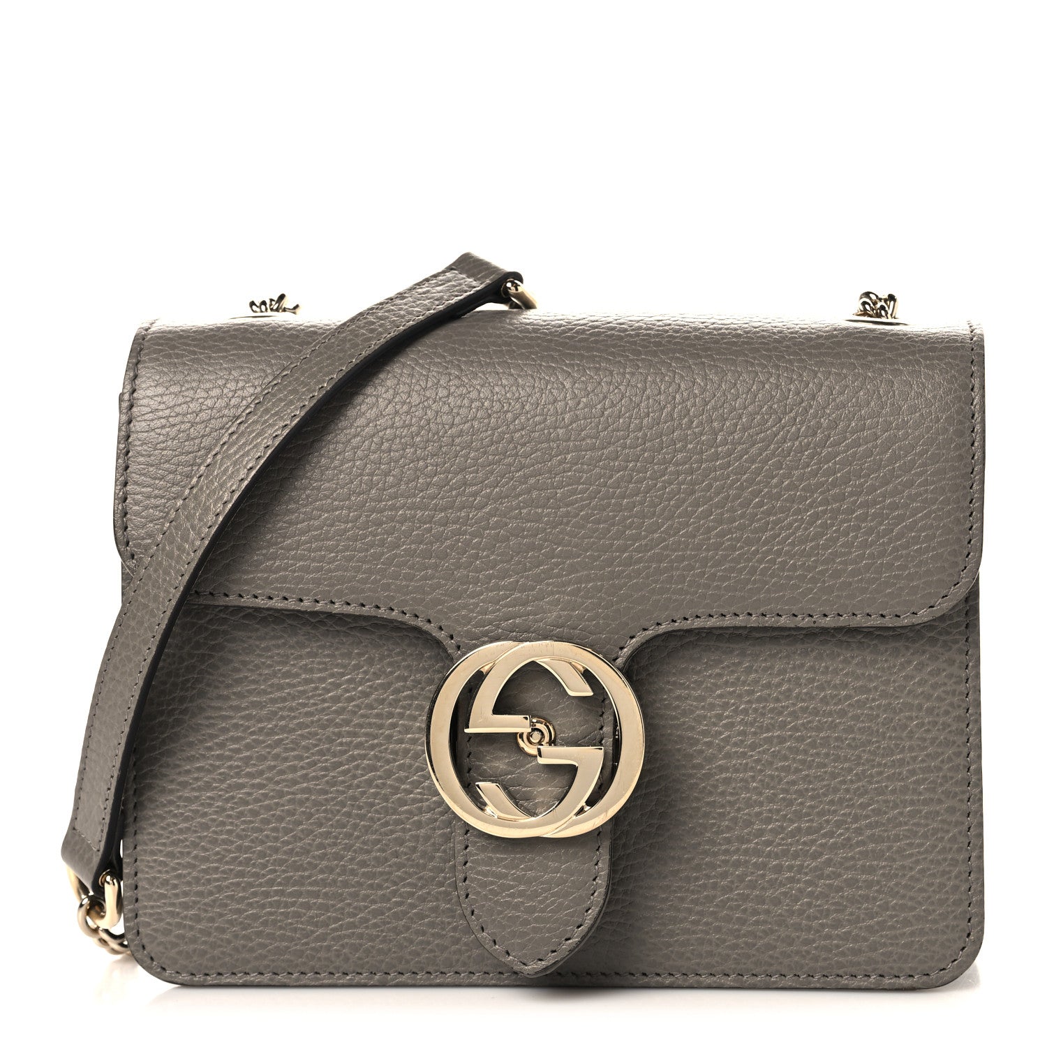 Gucci Dollar Calfskin Small Interlocking G Shoulder Bag Loess 1 of 10
