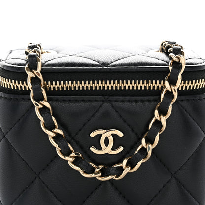 Chanel Lambskin Quilted Mini Vanity Case With Chain Black 8 of 10