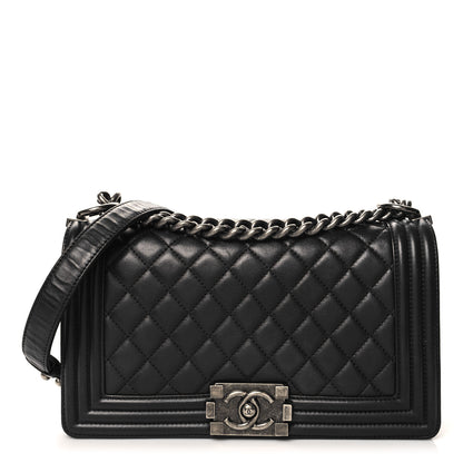 Chanel Lambskin Quilted Medium Boy Flap Black 1 of 10