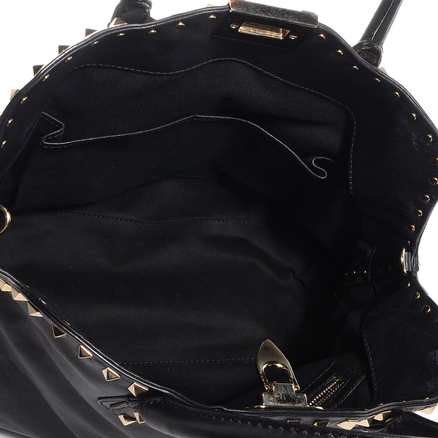 Vitello Rockstud Dome Satchel Black