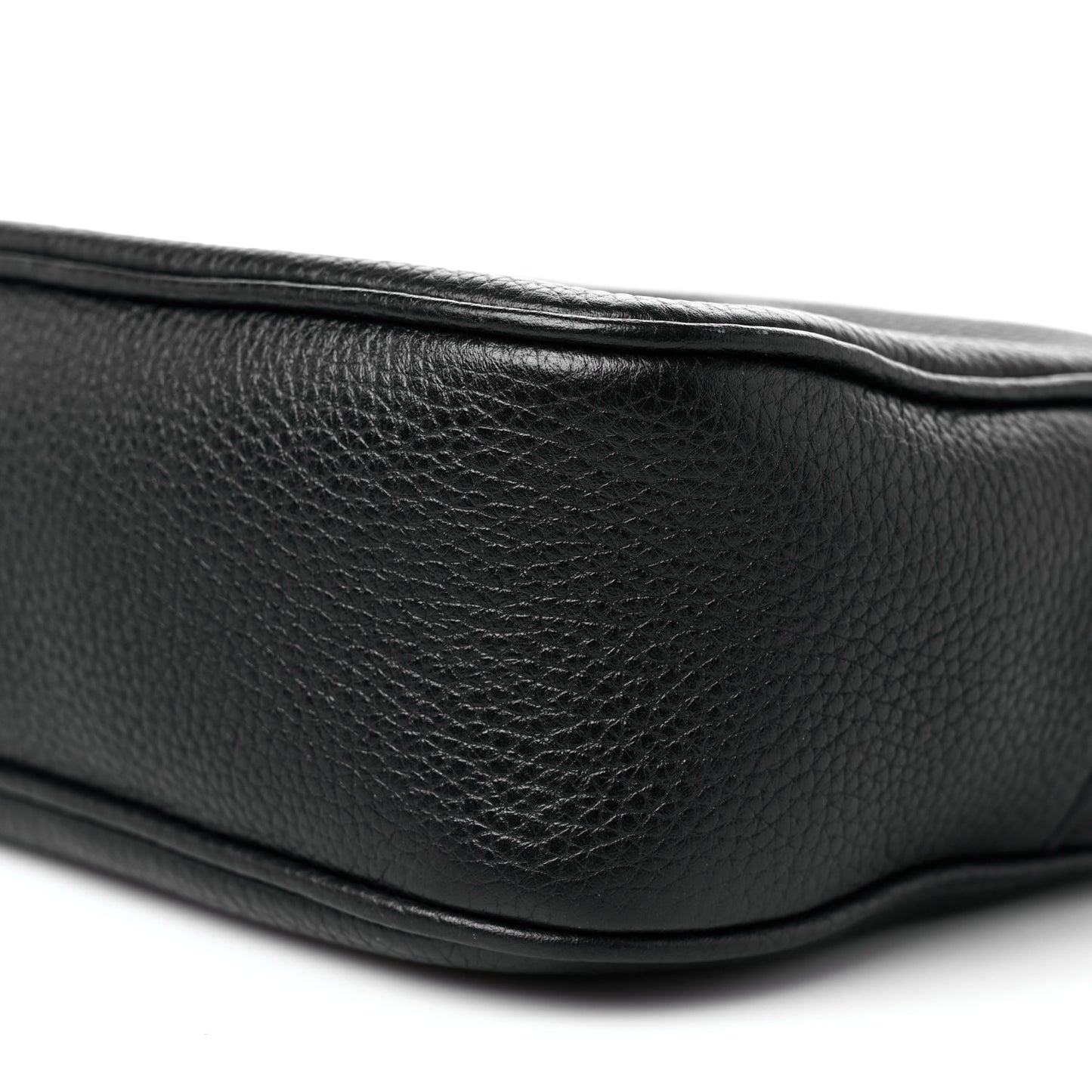 Pebbled Calfskin Small Soho Disco Bag Black