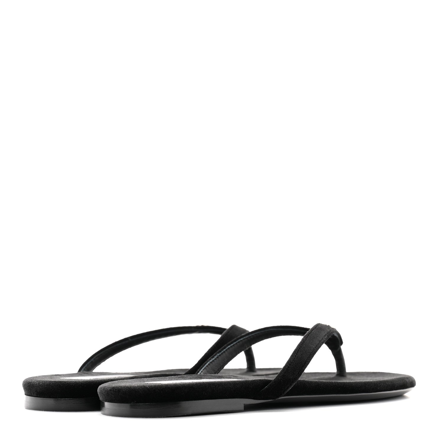 Chanel Velvet Crystal CC Thong Sandals 36.5 Black 4 of 9