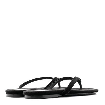 Chanel Velvet Crystal CC Thong Sandals 36.5 Black 4 of 9