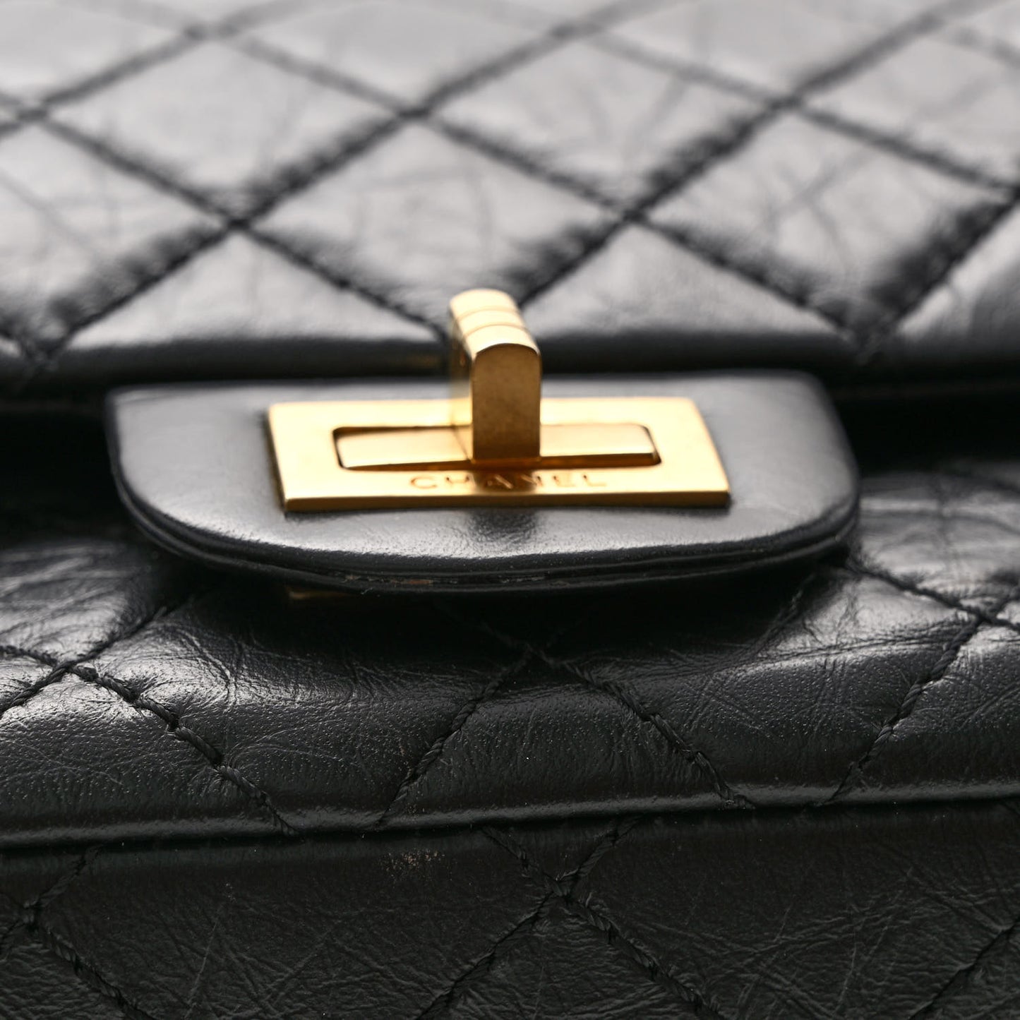 Aged Calfskin Quilted 2.55 Reissue 225 Flap Black