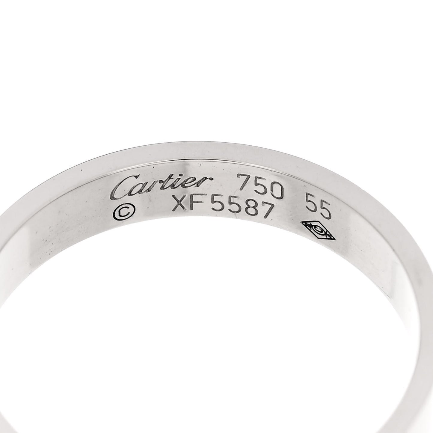 18K White Gold 3.5mm LOVE Wedding Band Ring 55 7.25