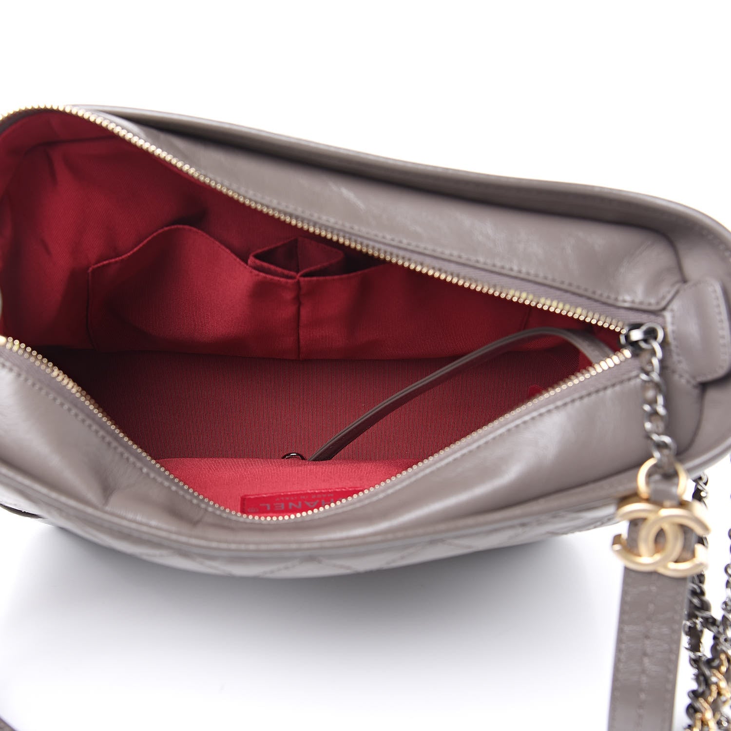 Chanel Aged Calfskin Quilted Medium Gabrielle Hobo Grey 5 of 9