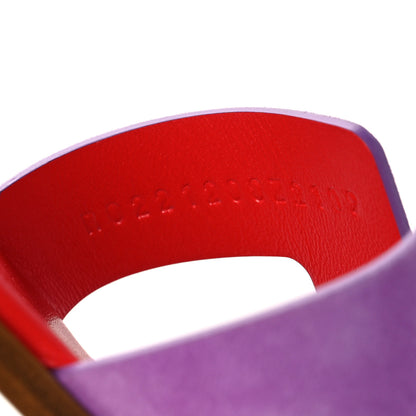 Hermes Suede Goatskin Oran Sandals 38 Violet Parme 8 of 9