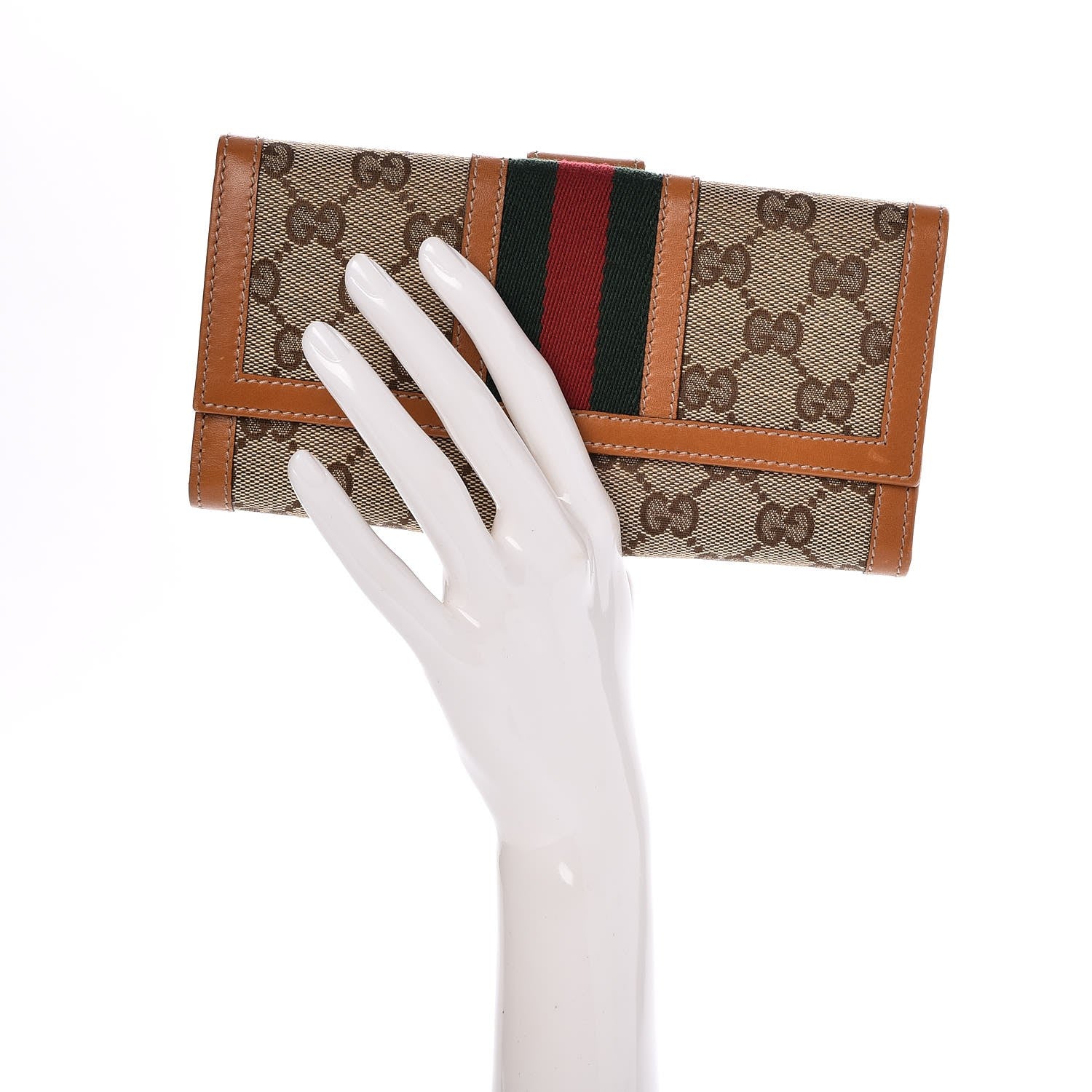 Gucci Monogram Vintage Web Continental Wallet Tobacco 2 of 8