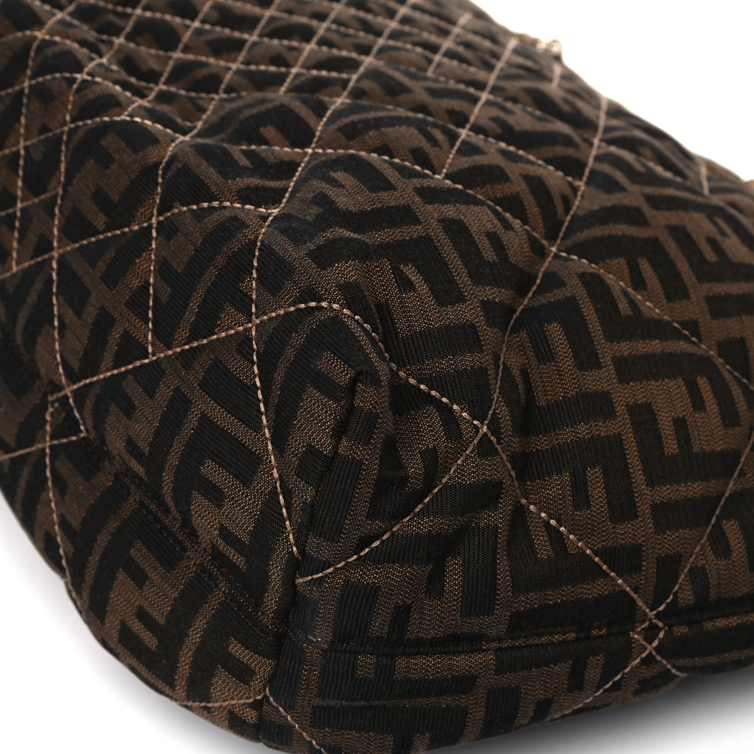 Fendi Zucca Quilted Chain Roll Tote Tobacco 9 of 17