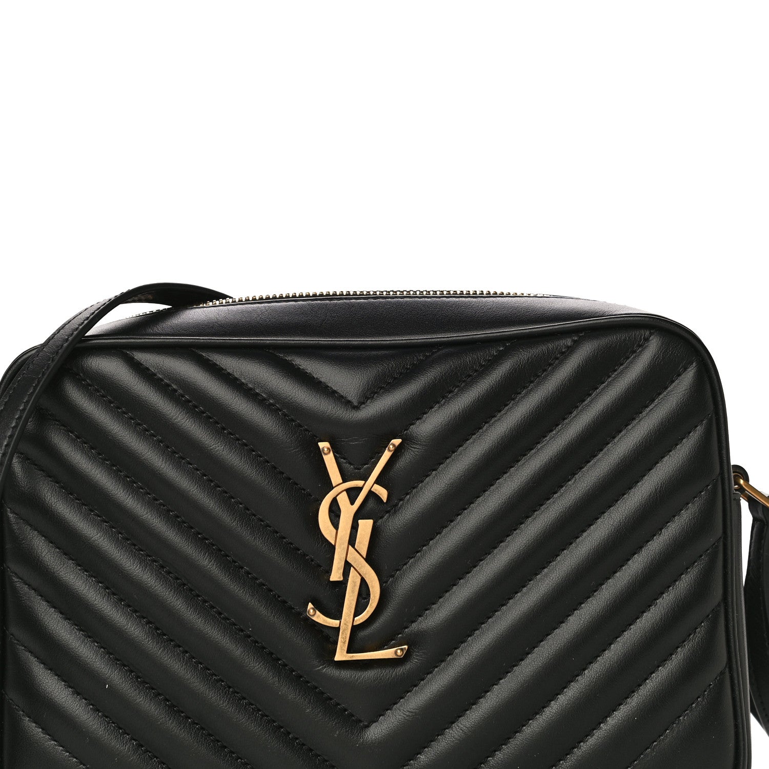 Saint Laurent Calfskin Matelasse Monogram Lou Camera Bag Black 7 of 10