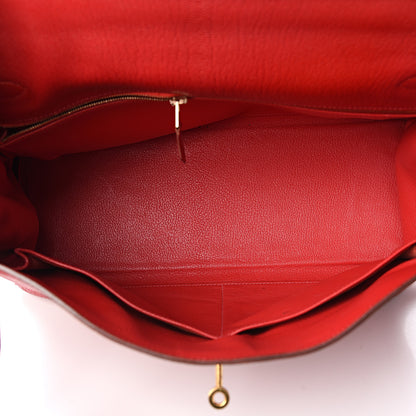 Hermes Chevre De Coromandel Kelly Retourne 35 Rouge Vif 6 of 32