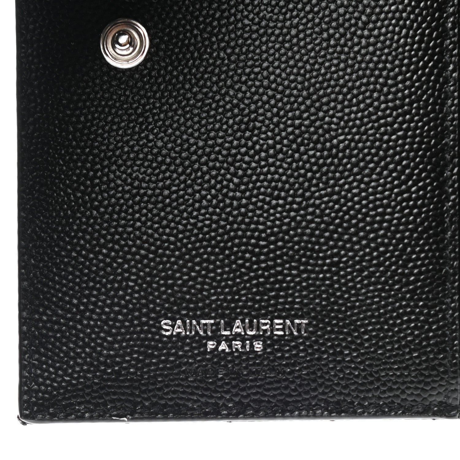 Saint Laurent Grain De Poudre Matelasse Chevron Monogram Zipped Two-Part Wallet Black 6 of 8