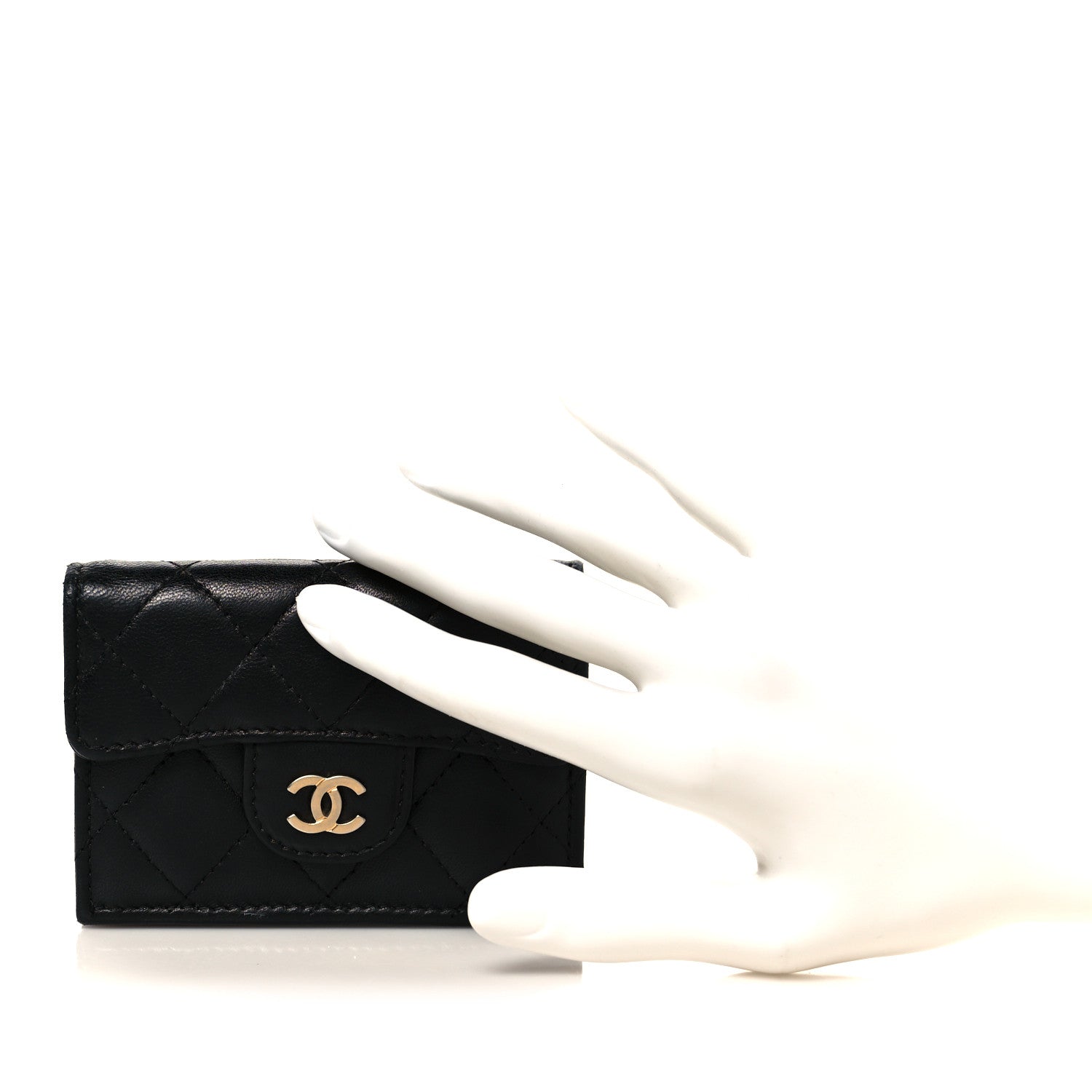 Chanel Lambskin Quilted Double Flap Wallet Black 2 of 11