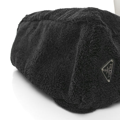 Prada Terry Cloth Tote Bag Black White 9 of 9