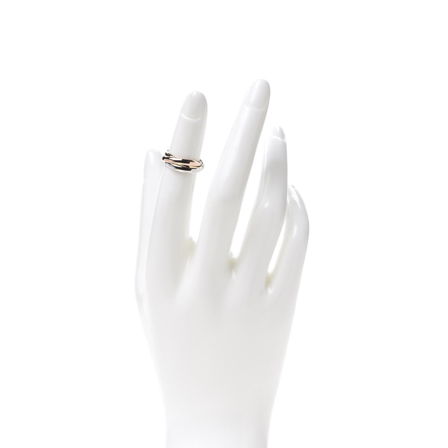 18K Pink Yellow White Gold Small Trinity Ring 46 3.75