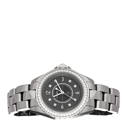 Chanel Titanium Ceramic Diamond Bezel 33mm J12 Quartz Watch 2 of 5