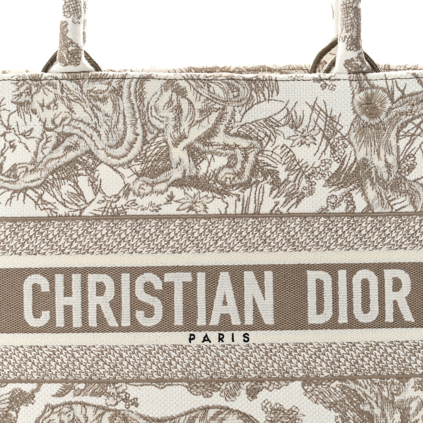Canvas Embroidered Medium Dioriviera Toile De Jouy Book Tote Beige