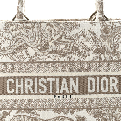 Christian Dior Canvas Embroidered Medium Dioriviera Toile De Jouy Book Tote Beige 8 of 10
