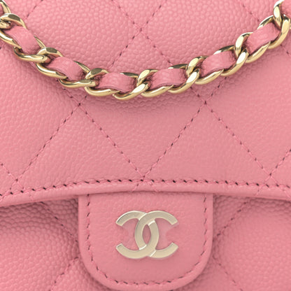 Chanel Caviar Quilted Mini Chain Bag Dark Pink 9 of 12