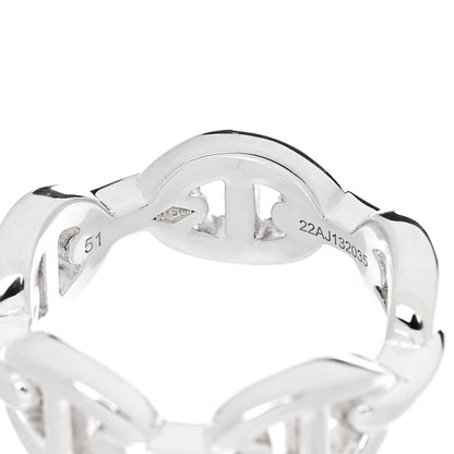Hermes Sterling Silver PM Chaine d'Ancre Enchainee Band Ring 51 5.75 6 of 7