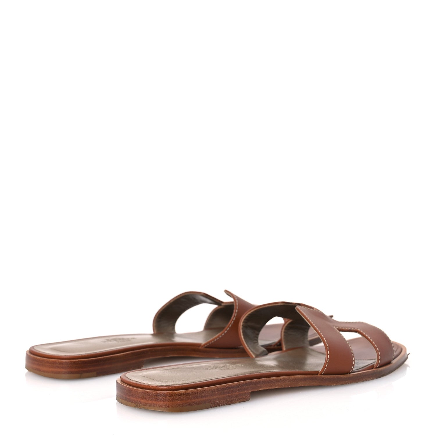 Hermes Box Calfskin Oran Sandals 37 Gold 5 of 14