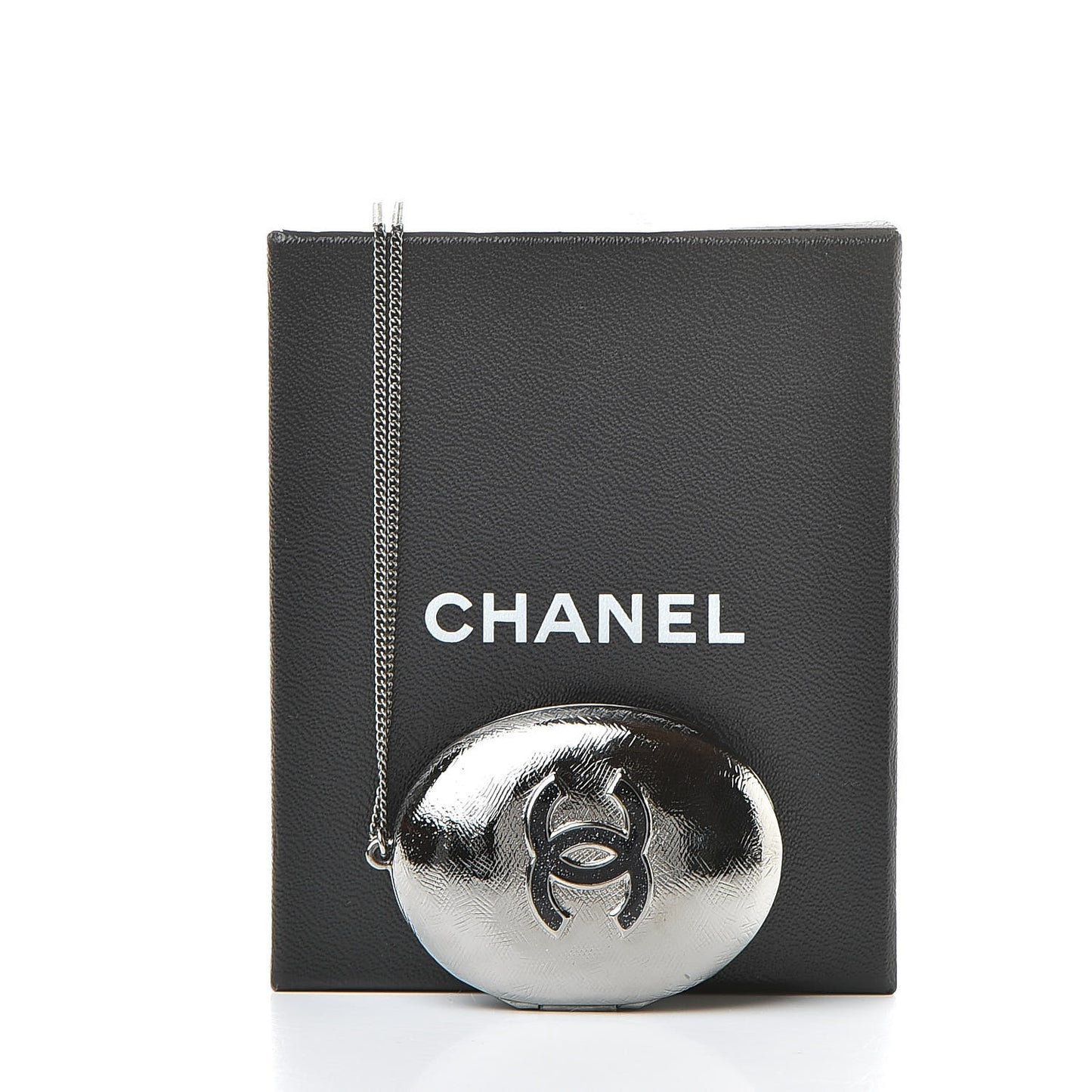 Ruthenium Locket CC Necklace Silver
