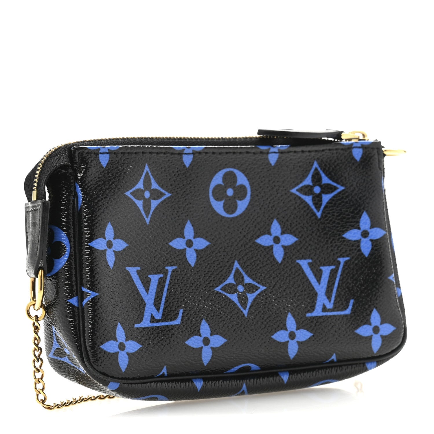 Louis Vuitton Colored Monogram Mini Pochette Accessories Blue Black 3 of 9