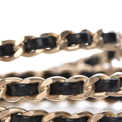 Chanel Lambskin Chain Turnlock CC Bangle Set of 3 Black Gold 5 of 6