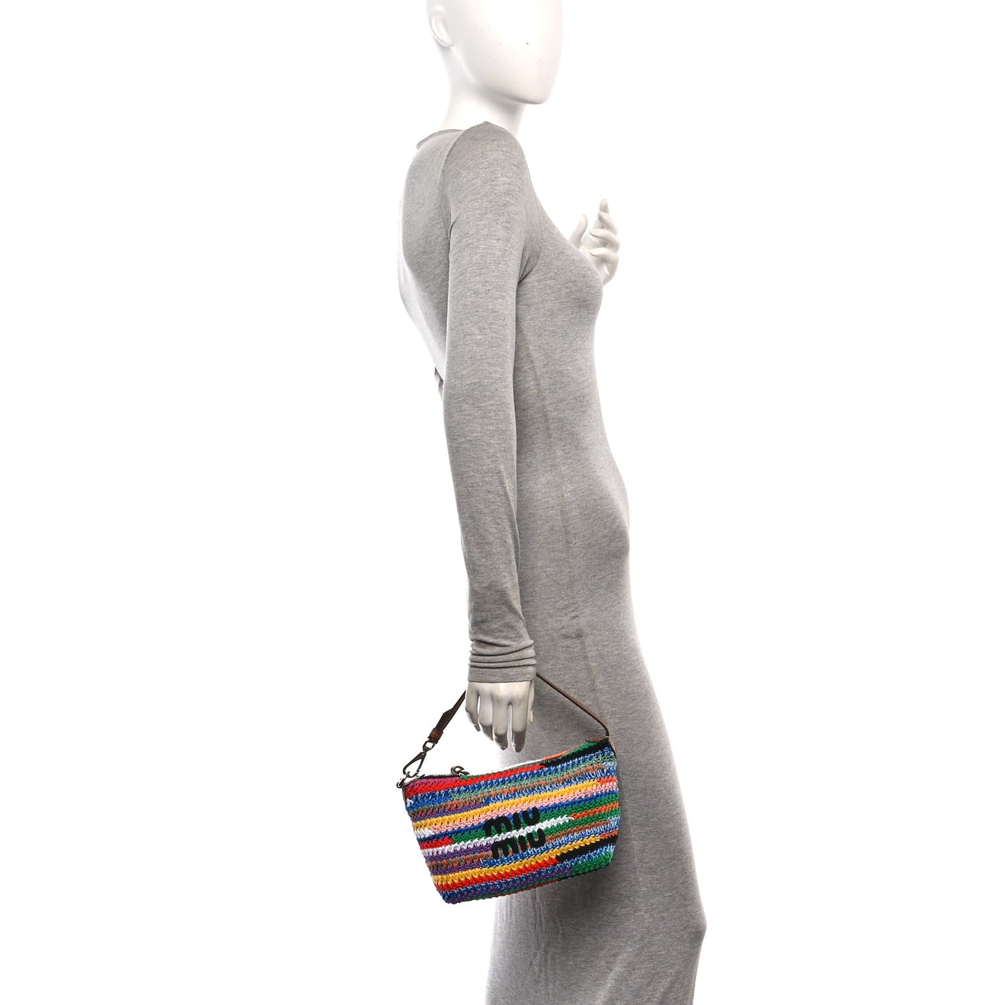 Fabric Crochet Pouch Multicolor