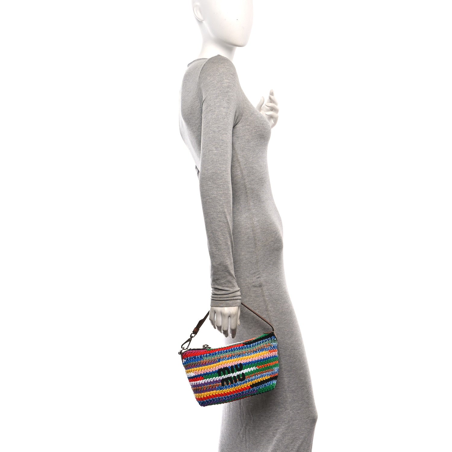 Miu Miu Fabric Crochet Pouch Multicolor 3 of 12
