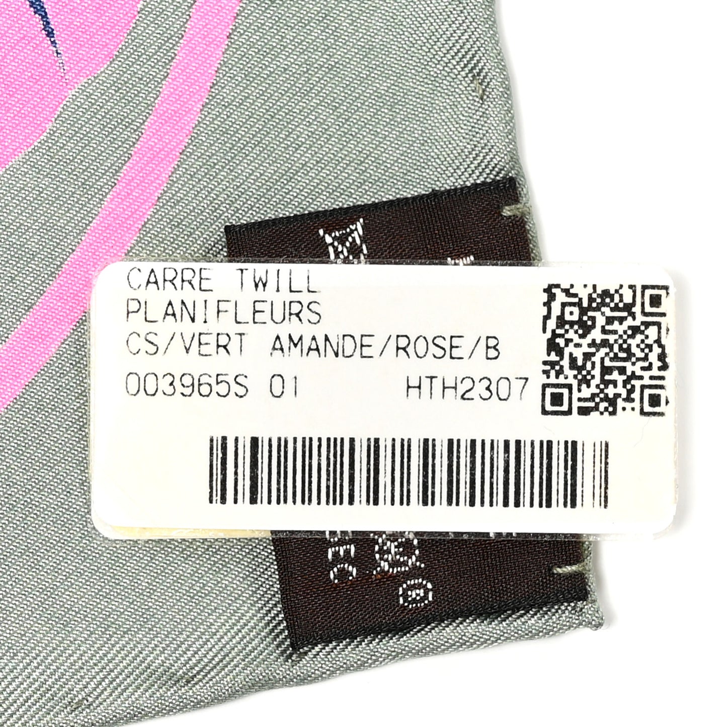 Silk Planifleurs Scarf 90 Vert Amande Rose Bleu